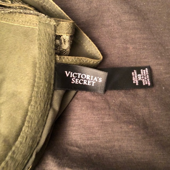 Victoria Secret 38B rare olive green push up bra great double back strap - Picture 8 of 14